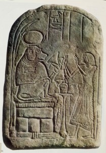 Stela of a devotee of Thoth, limestone, 19th dynasty, 13th century B.C. From: Hodjash, S. and Berlev, O. The Egyptian Reliefs and Stelae in the Pushkin Museum of Fine Arts, Moscow. Leningrad, Aurora Art Publishers, 1982, catalogue No.89, pp.146-147